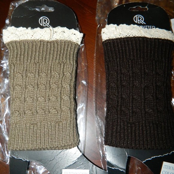 5/$25 Boot Cuffs - Cable Knit Lace Lot of 2 - Picture 2 of 2
